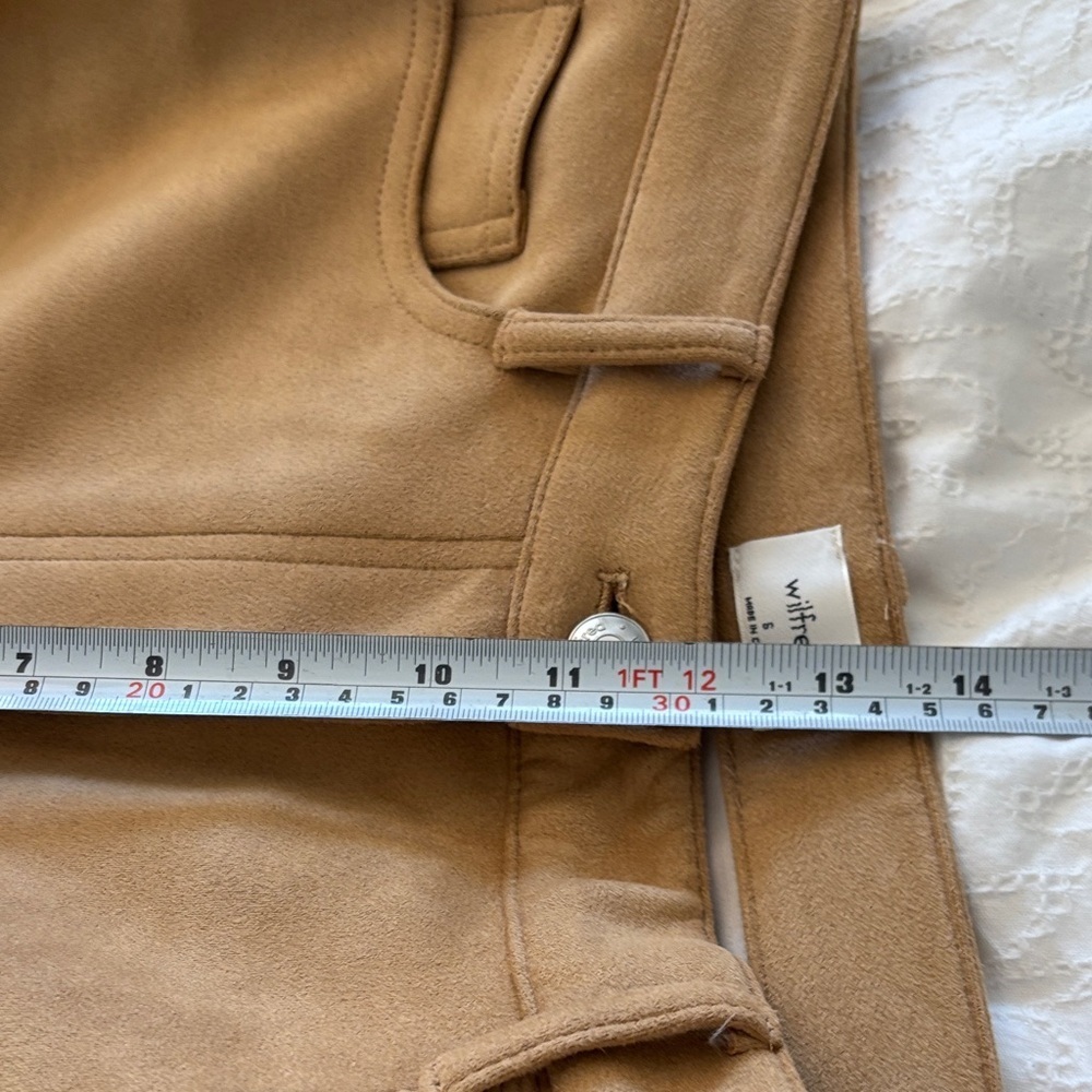 Aritzia Wilfred Camel Faux Suede Straight Leg Pants Size 6 - Picture 15 of 16